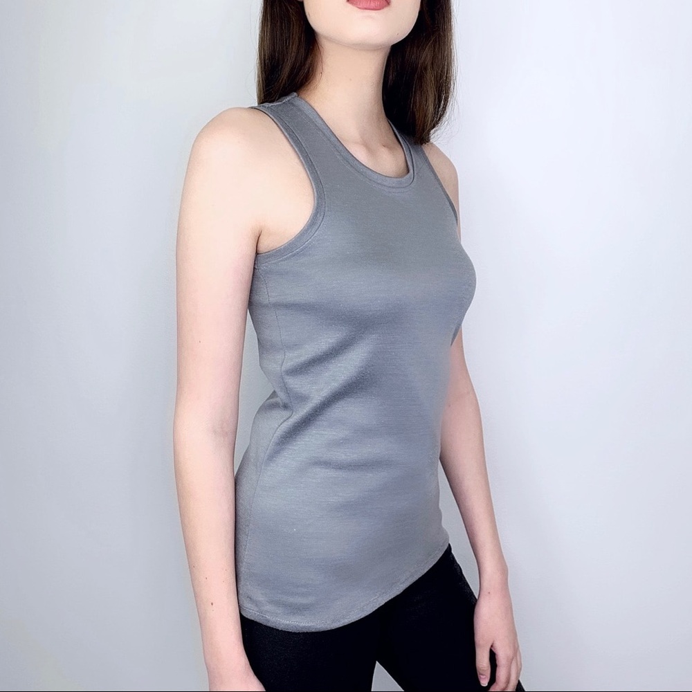 Grey racerback crew tank